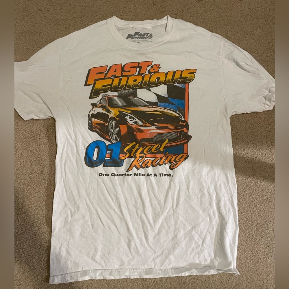Fast And Furious Street Racing White T Shirt Mens Size Medium